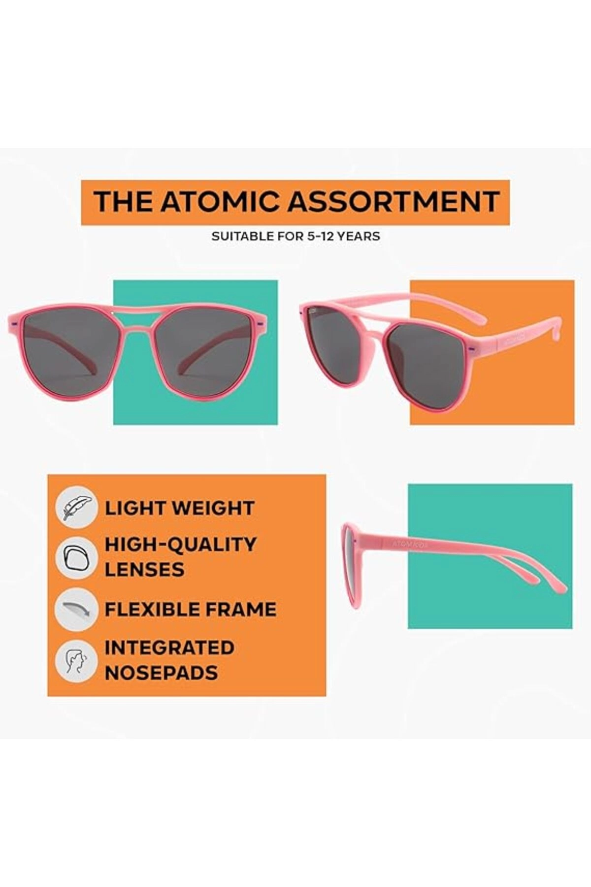 Double Bridge Sunglasses AK5-1 - Pink/Grey