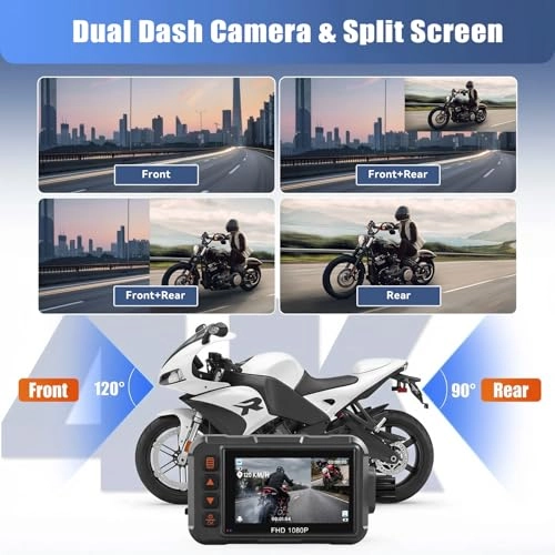 GPS Waterproof Motorcycle Dash Camera - 1080P