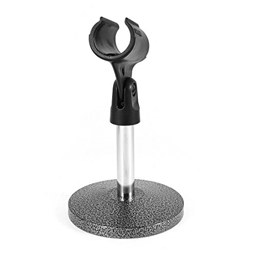 Metal Round Base Adjustable Angle Clamp Microphone Mic Desk Stand - Small Multiple colors