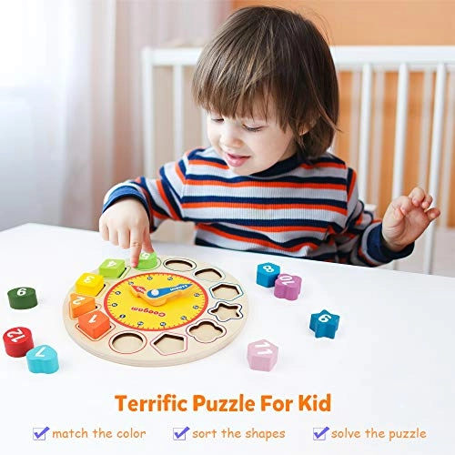 Wooden Shape Color Sorting Clock - 3 years and up 12 piece(s)