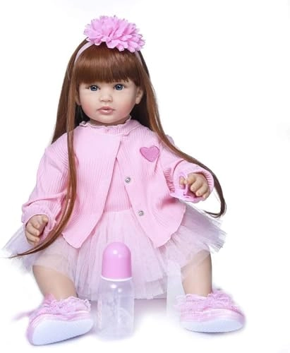 Reborn Baby Doll - 24inches 60CM Silicone Vinyl Cloth Ages 3+