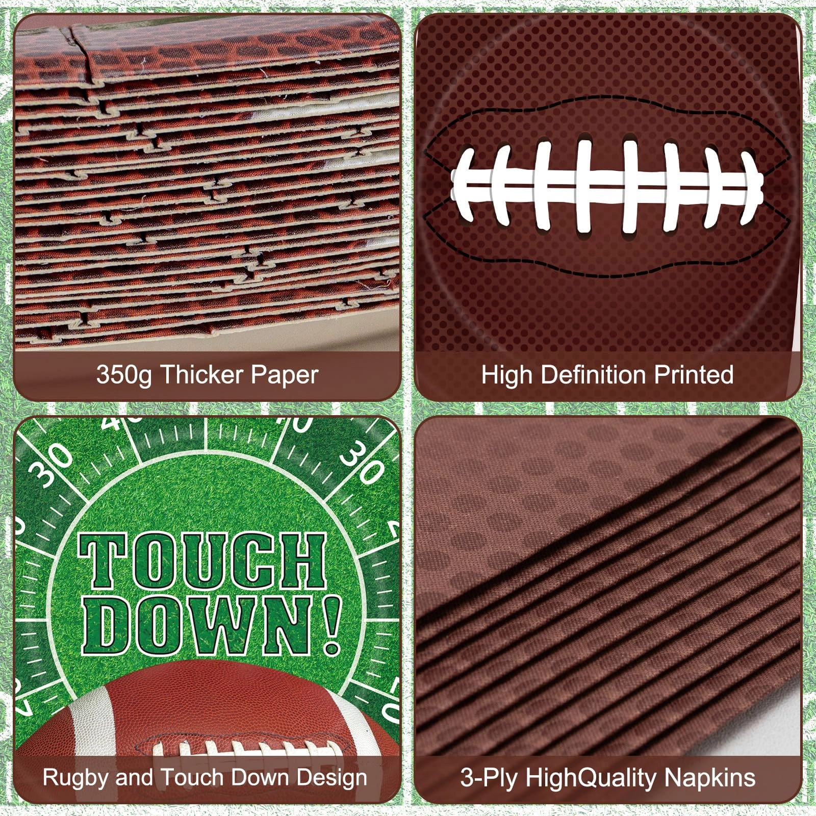 Football Party Supplies Kit - 96 Pack Football Party