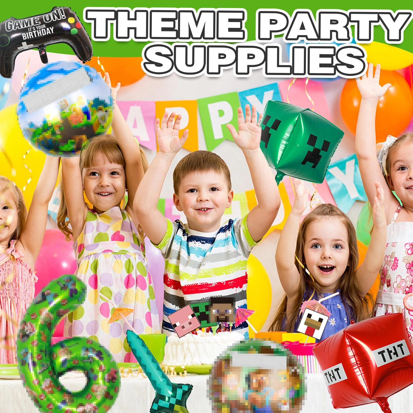Miner Game Themed Party Supplies - 1.0 Count Birthday