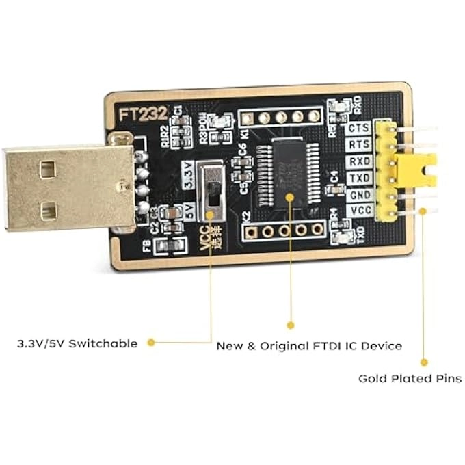 USB to TTL Module - FT232RL + Jumper + Dupont Cables - 10 x