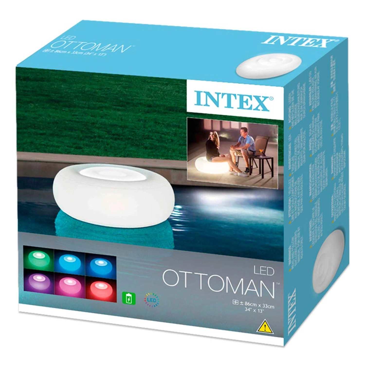 LED Ottoman Light - 30.48 x 30.48 x 9.53 cm 1430 gram