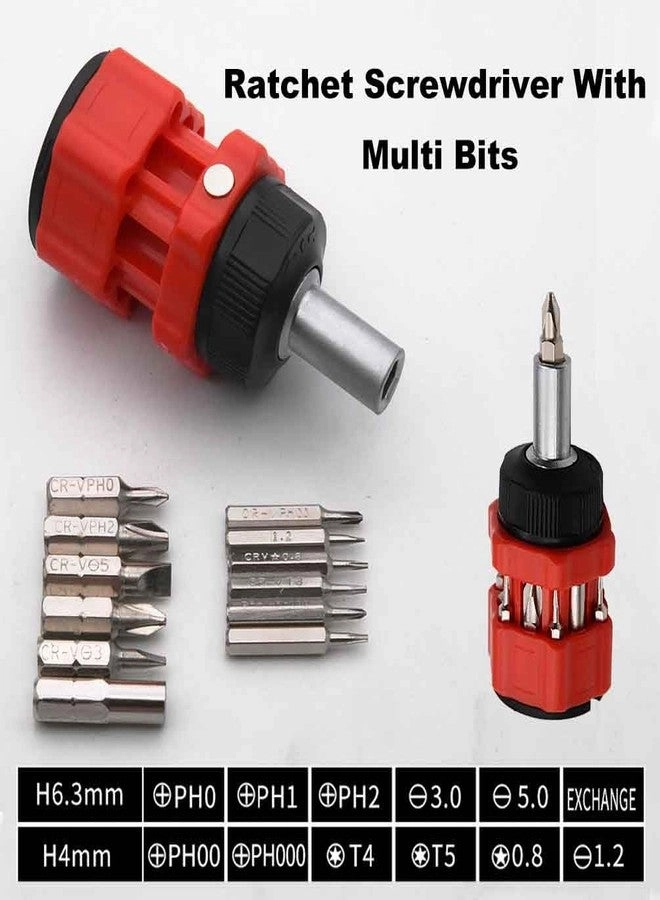Ratchet Stubby Sloted and Phillips Screwdriver Set (14 Pcs)