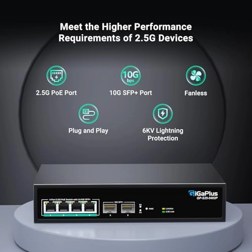 6 Port Unmanaged|4x2.5G PoE+2x10G SFP 6-ports