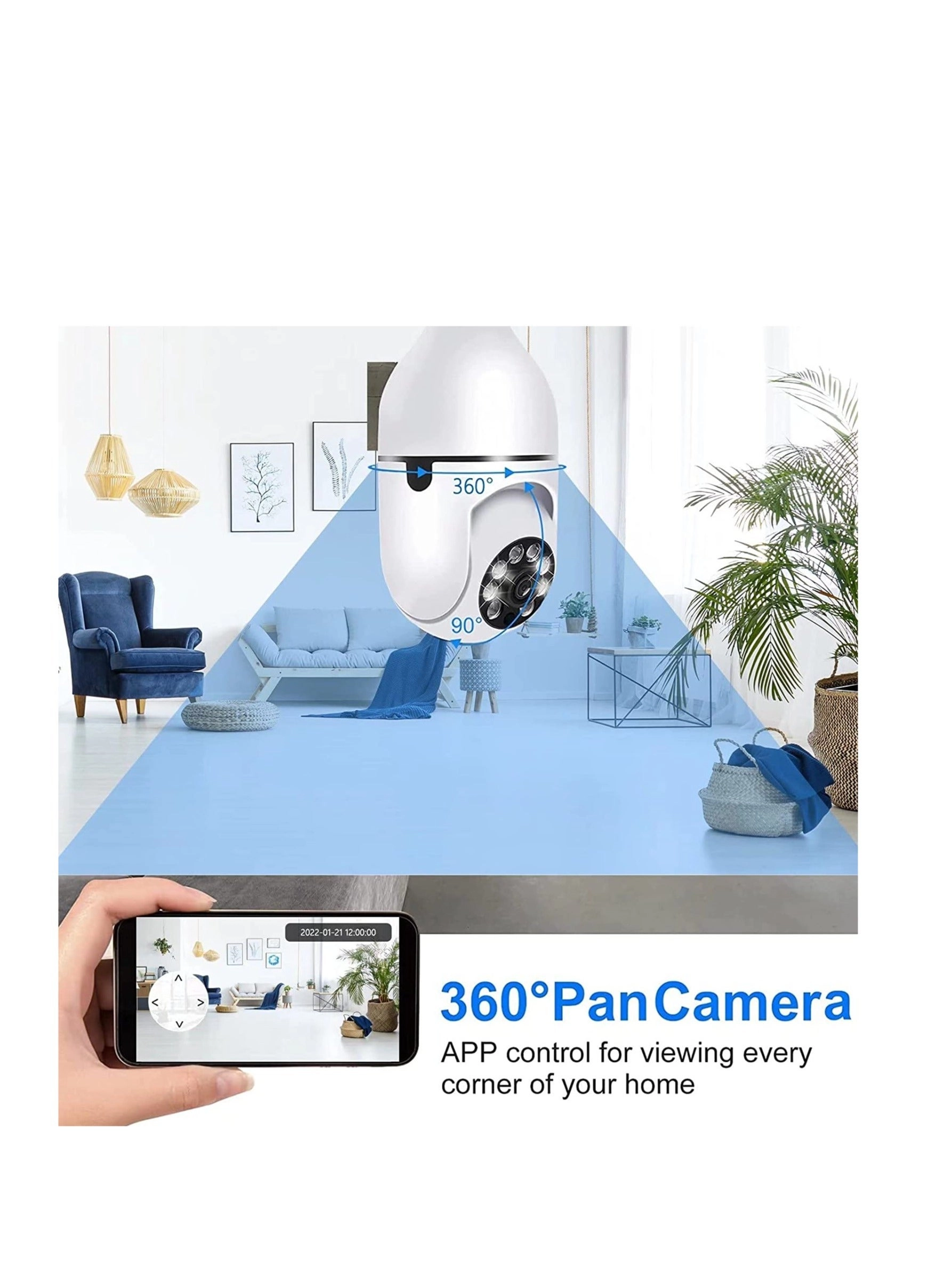 Wireless Light Bulb Camera 1080p Bundle
