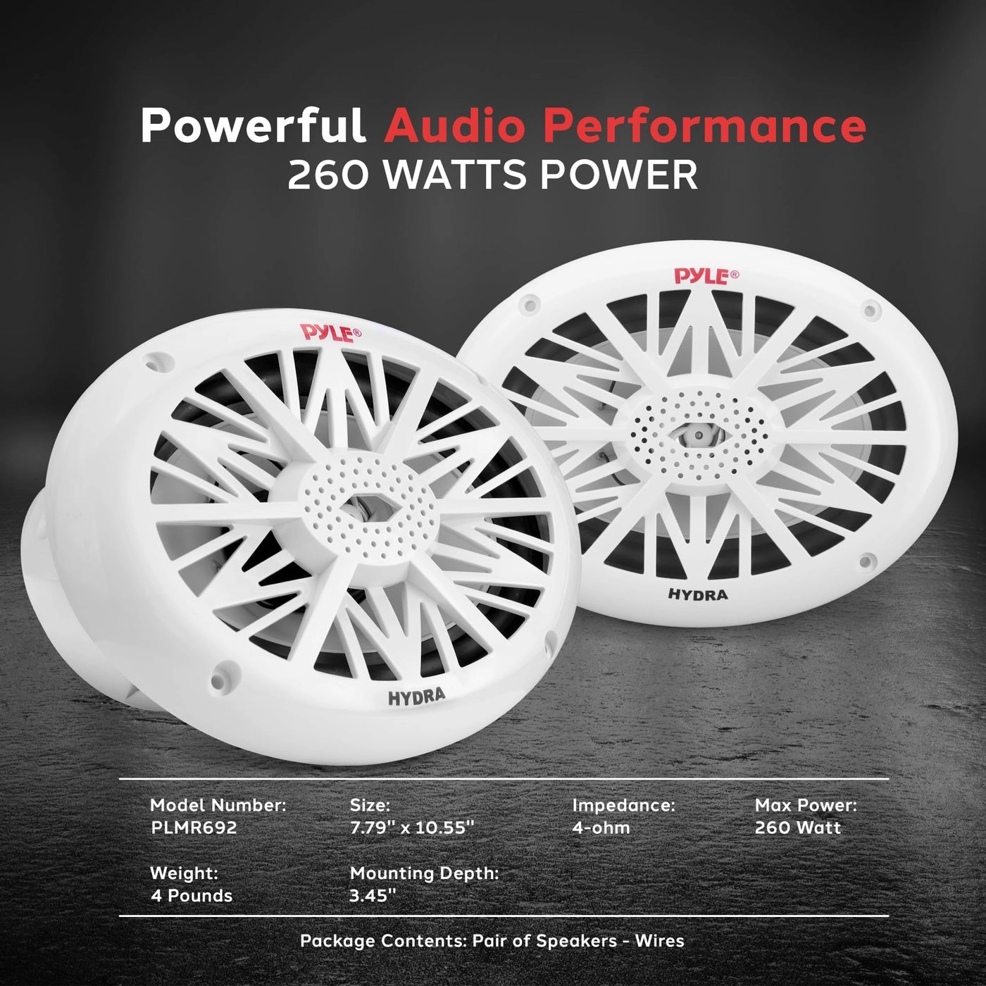 Dual Marine Speakers - 6x9 Inch 260 Watt