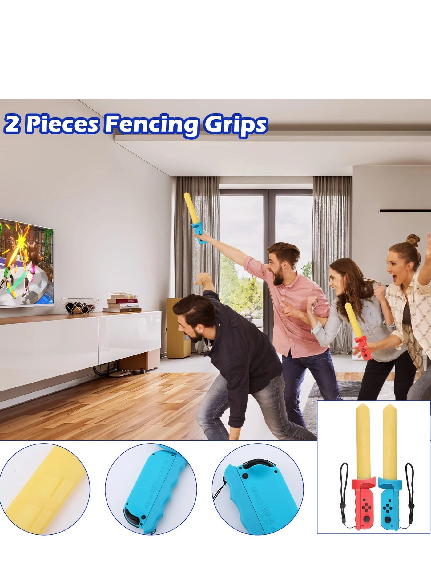 Tennis Rackets + Swords + Golf Clubs + Boxing Grips + Leg Straps + Joy-con Wrist Straps - Nintendo Switch