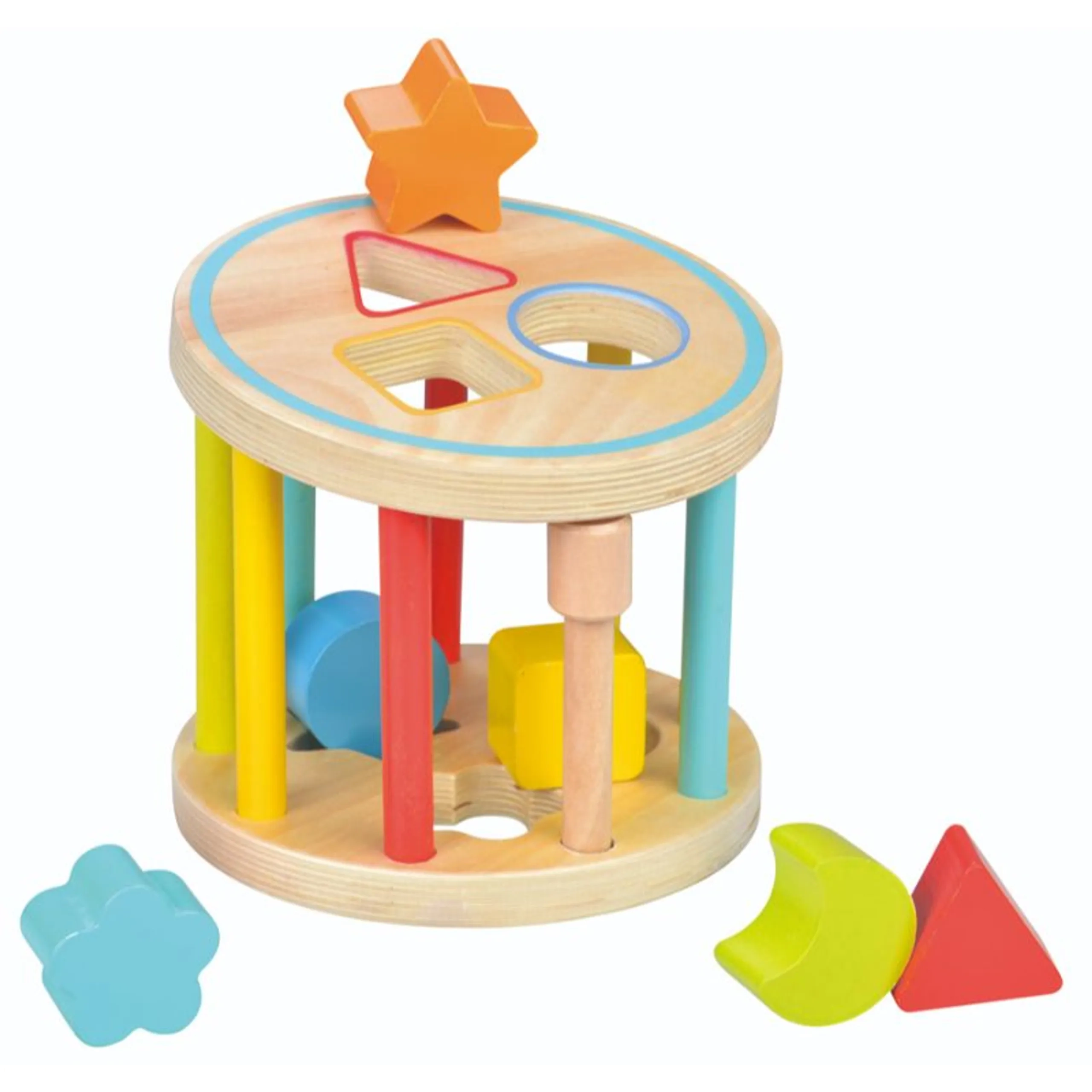 LELIN My First Shape Sorter Cage - six pieces Wooden