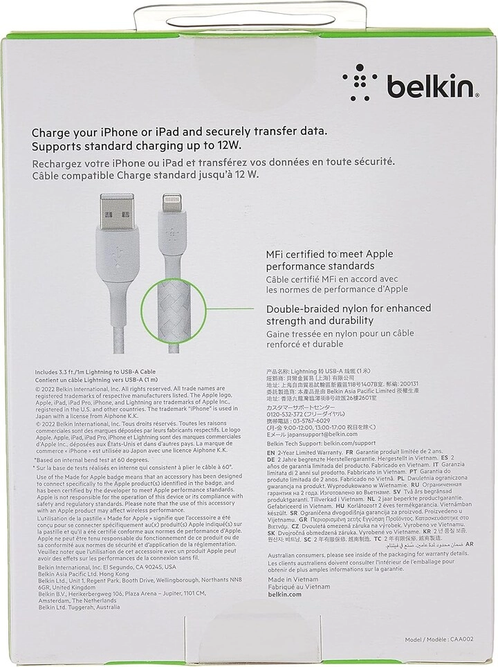BOOST CHARGE Lightning to USB-A Cable 1m