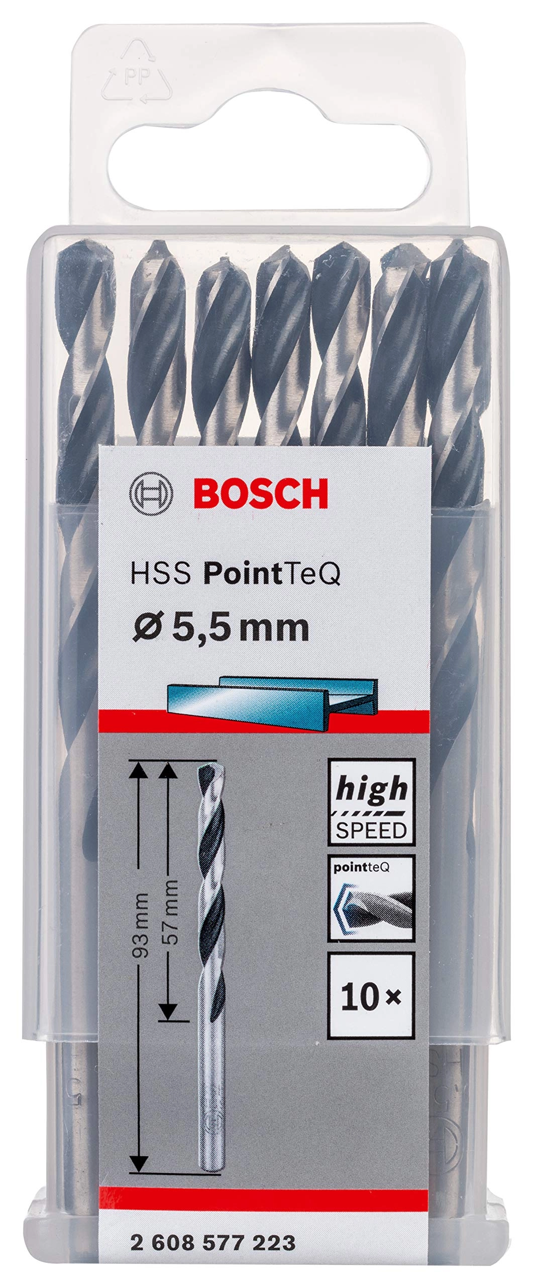 Bosch Drill Bits - HSS-Co 10 Piece Pack 5.5 mm