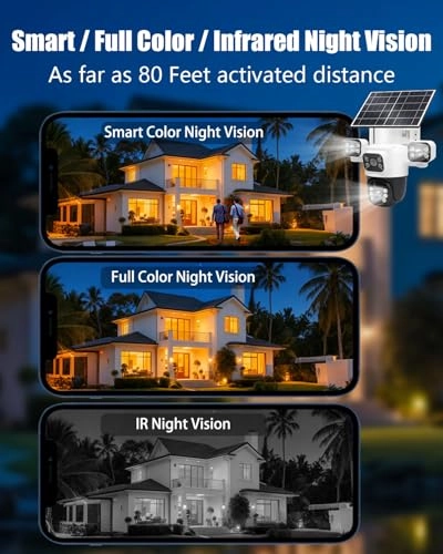 Solar 3-Lens Security Camera 2K