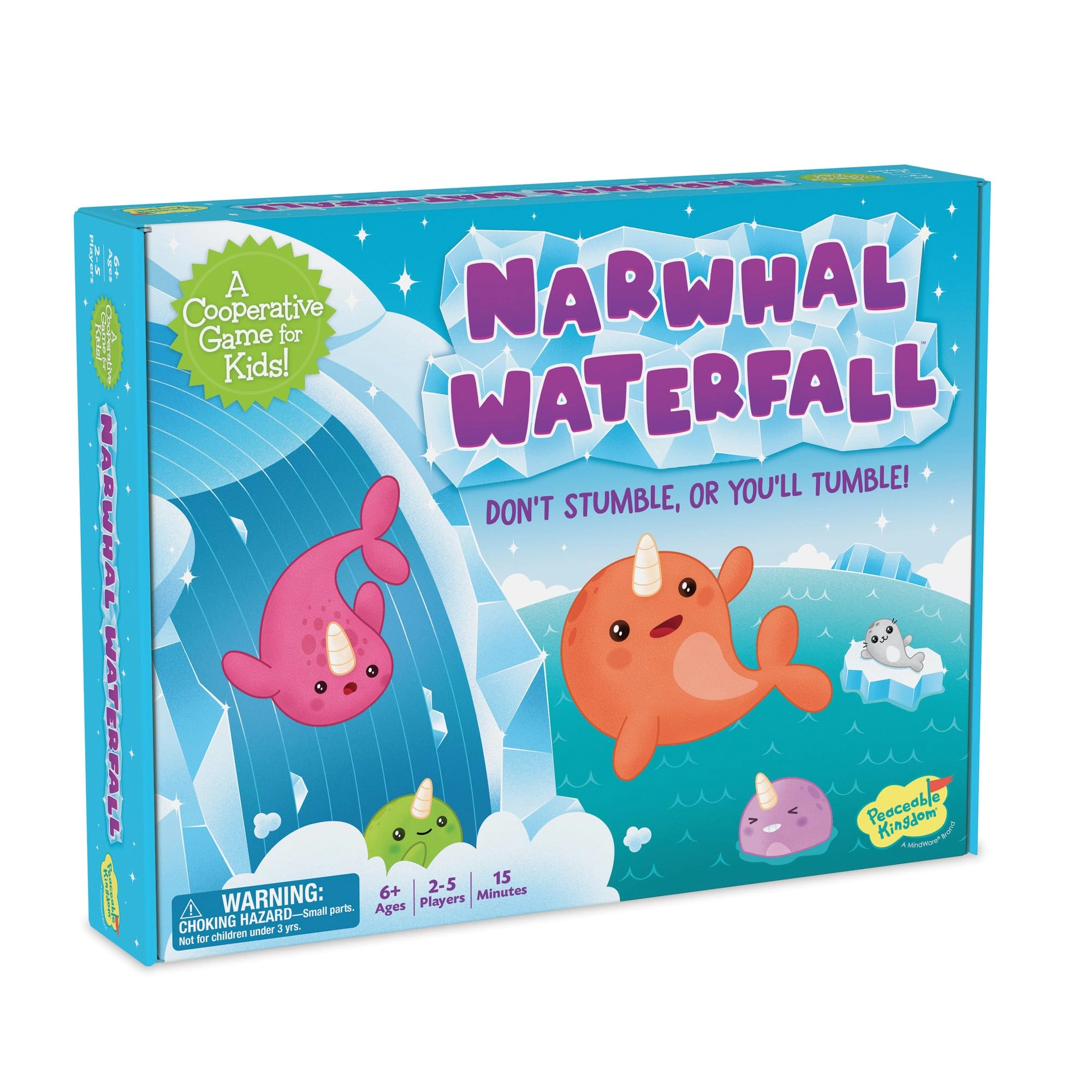 Peaceable Kingdom Narwhal Waterfall - Cooperative Moving Gameboard