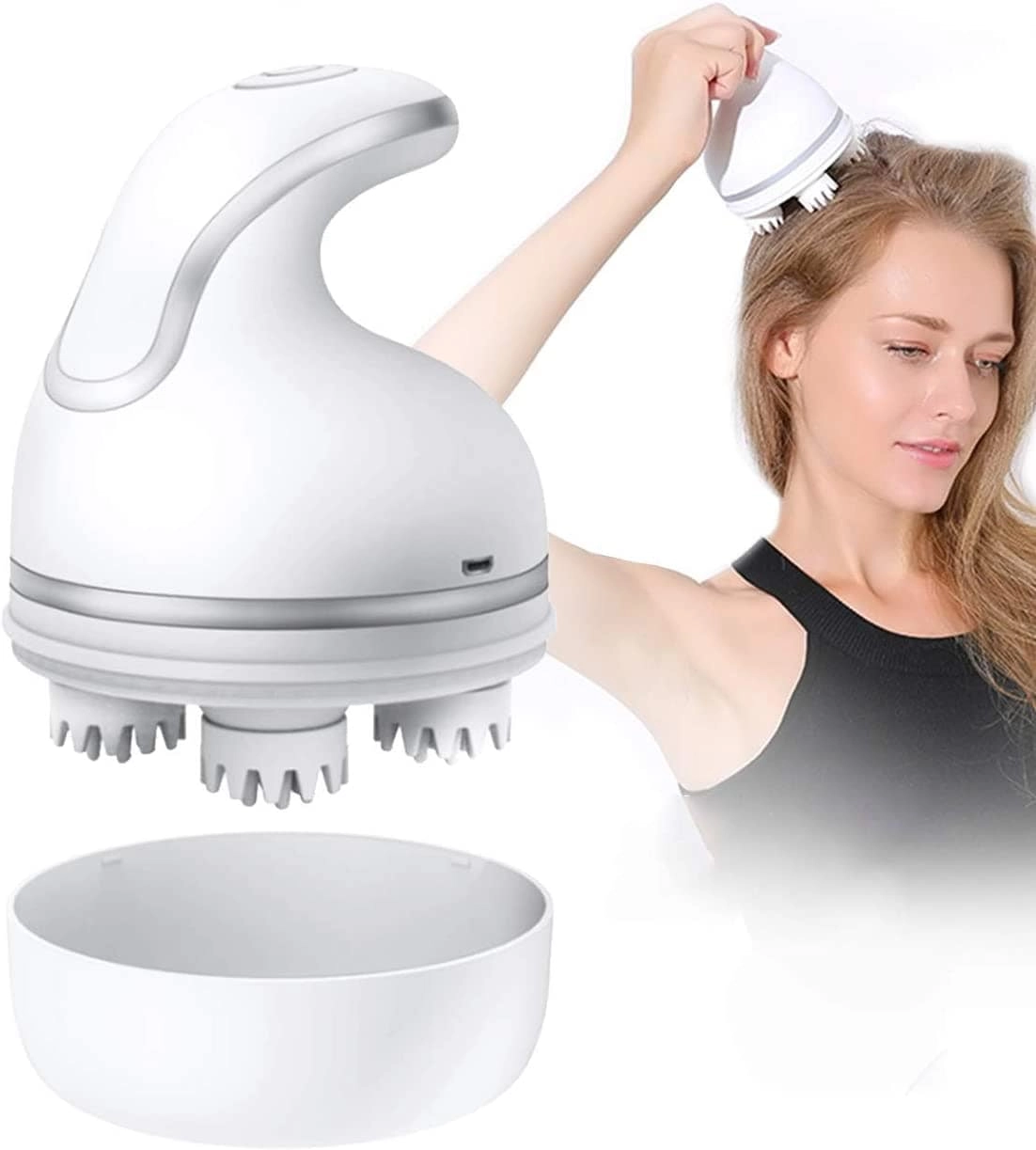 Ccfcf Portable Mini Handheld Scalp Massager - 4 Heads 84 Nodes Waterproof