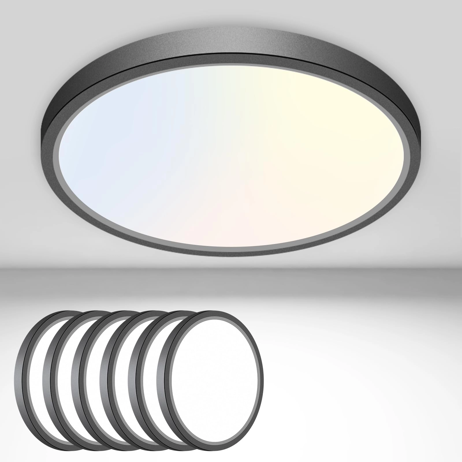 hepside Flush Mount LED Ceiling Light Fixture - 3000K-4000K-6500K Dimmable