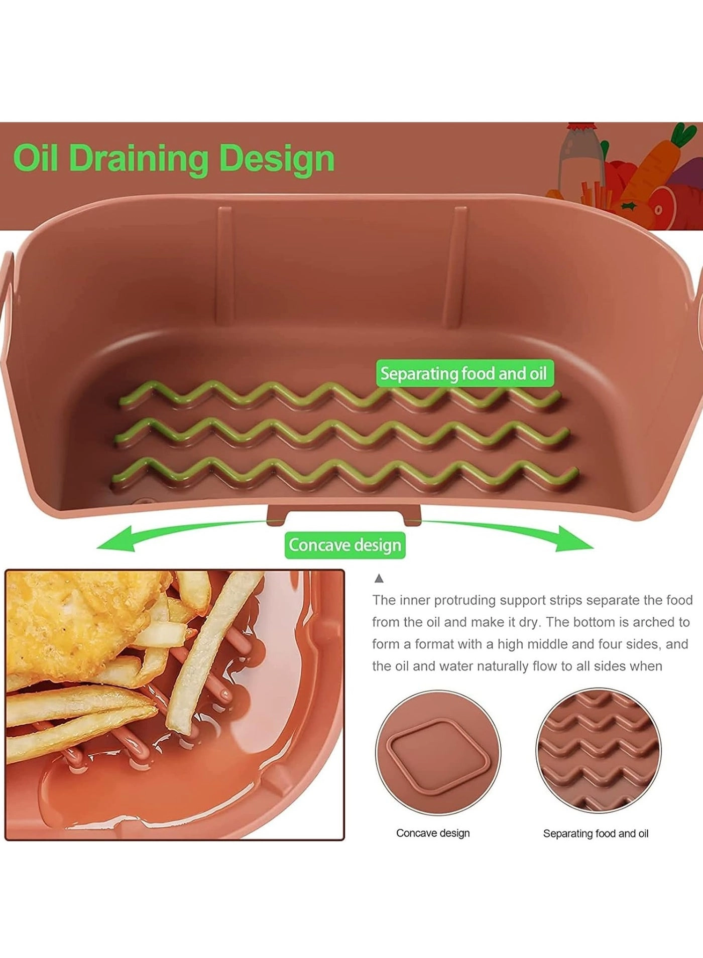 Air Fryer Silicone Liner - food-grade silicone