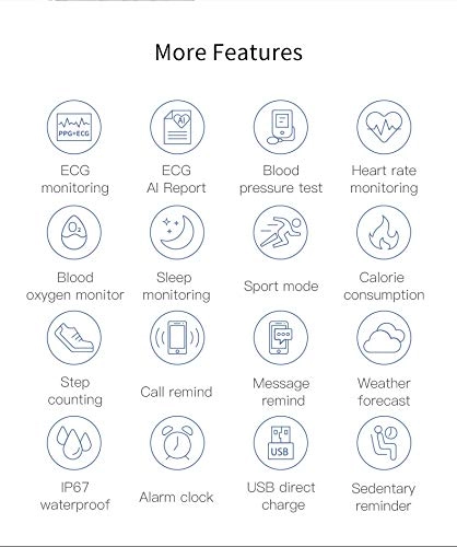 ECG+PPG Smart Watch - Blood Oxygen Blood Pressure Red