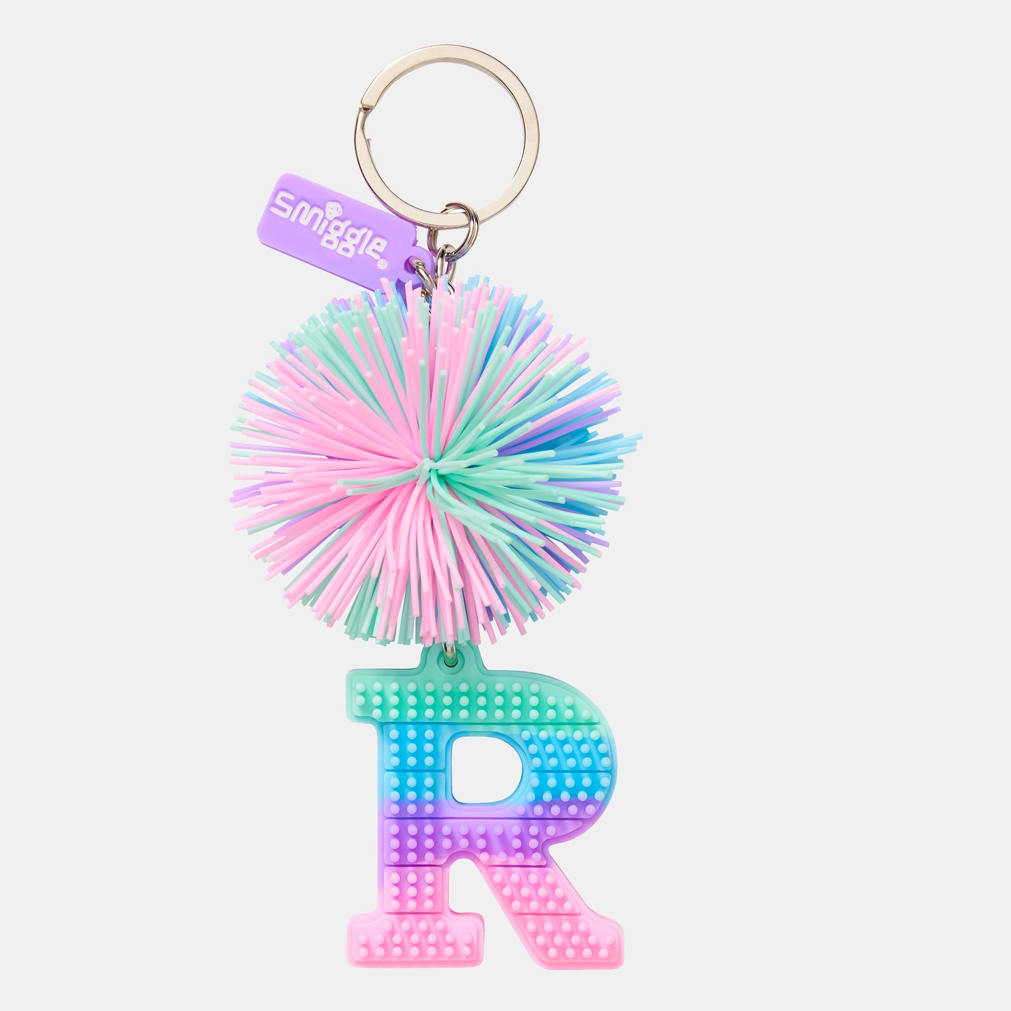 Alphabet Keyring - Pastel Pom Pom