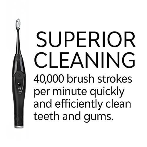 UV Sanitizing Sonic Toothbrush and Cleaning Station - Dual Speed Setting Black