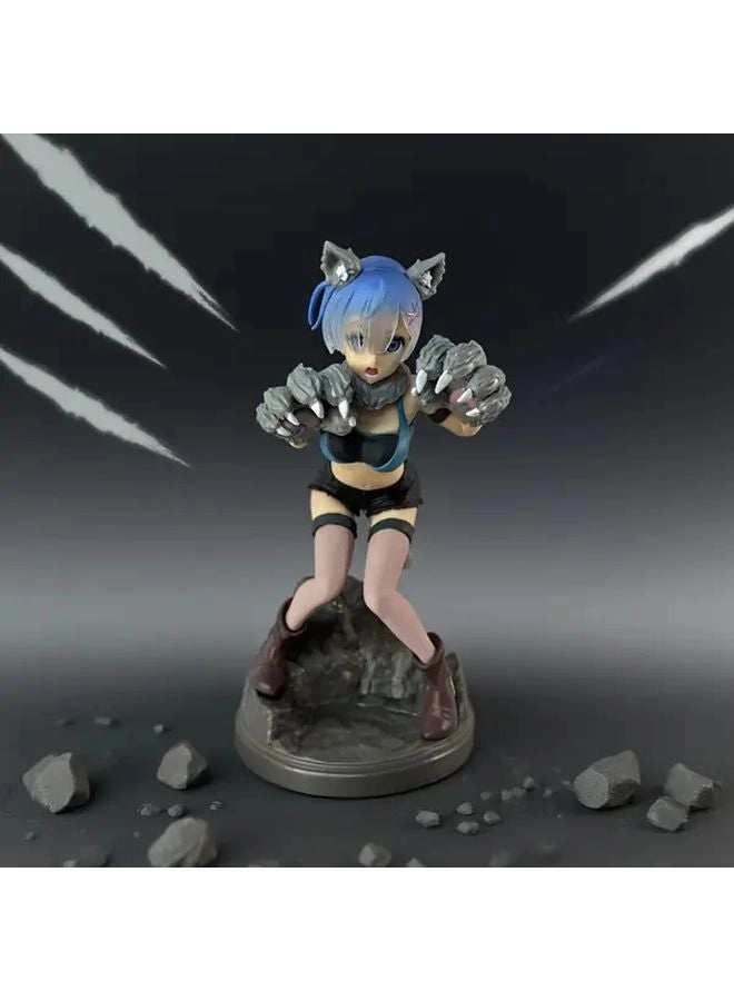 Generic Blue-Haired Monster Model Figurine