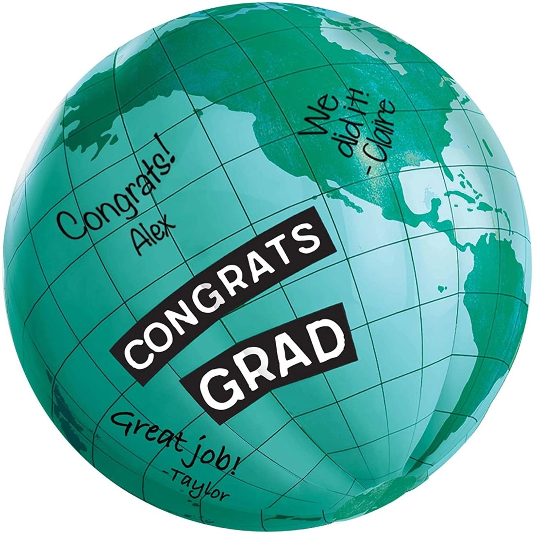 Party Zone Graduation Inflatable Autograph Globe - 22"