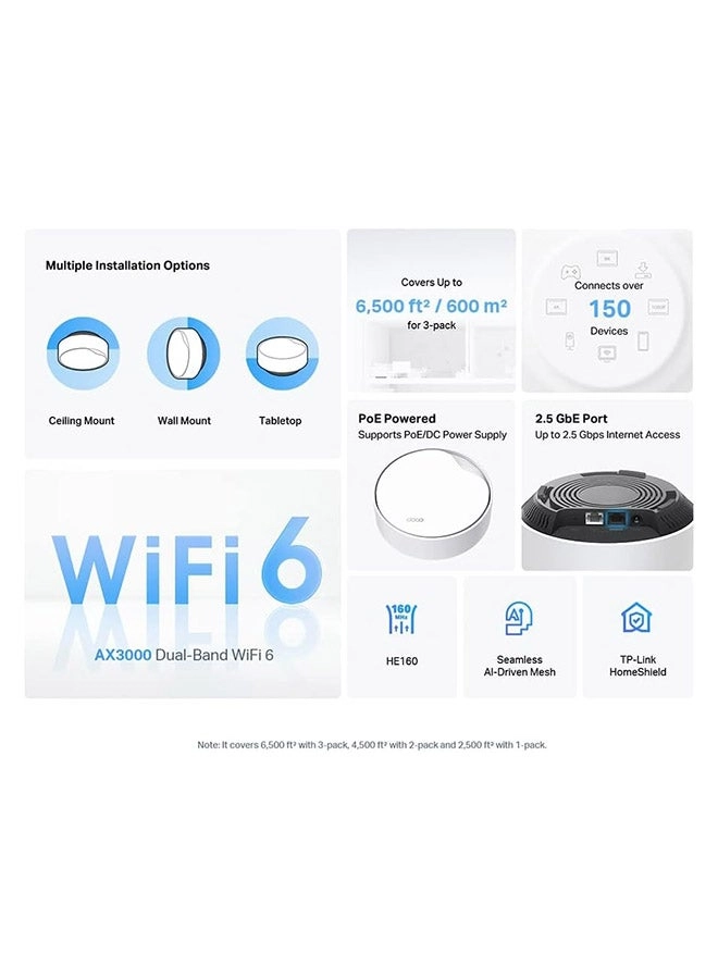 DECO X50-POE - Wi-Fi 6 Pack of 3