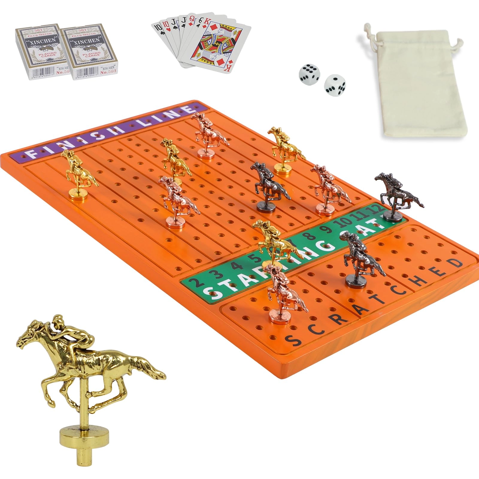 HOROW Horse Racing Board Game - Solid Wood Luxury Edition