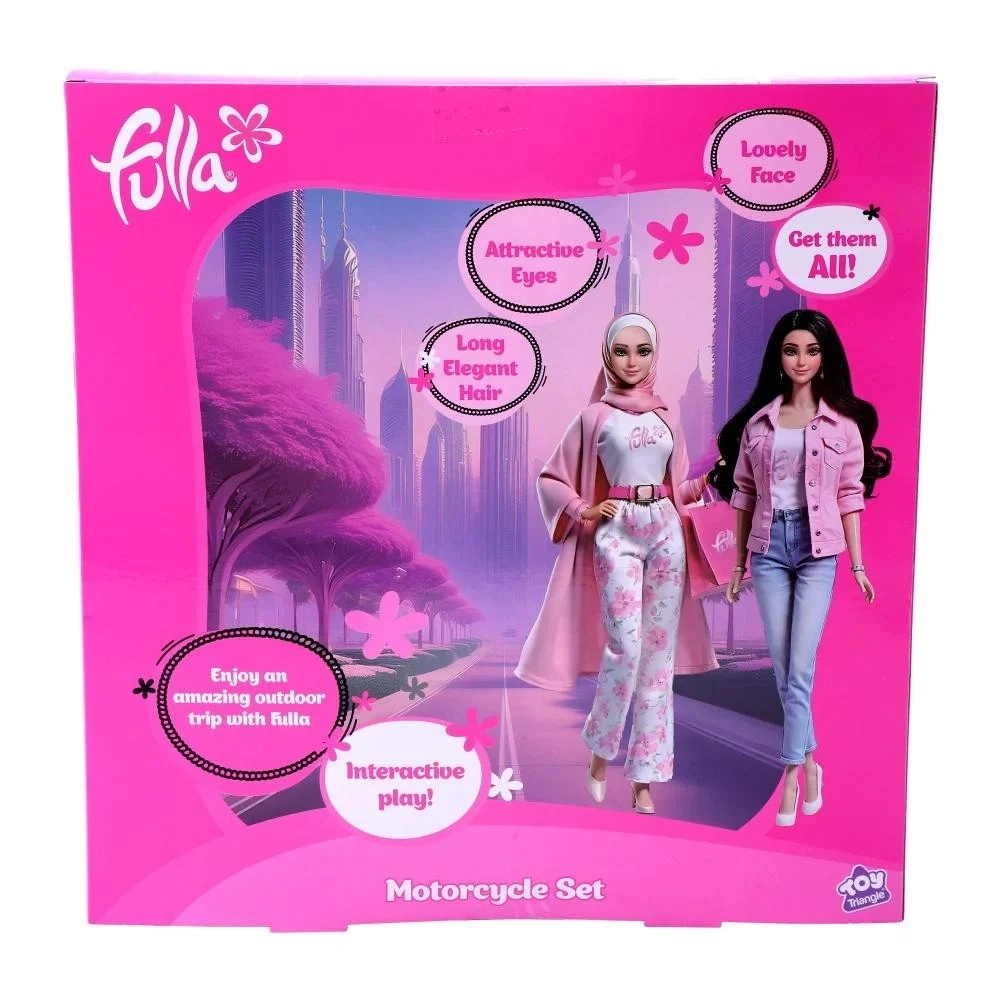Doll - Pink + Motorbike - Purple + Schoolbag + Helmet Ages 3+