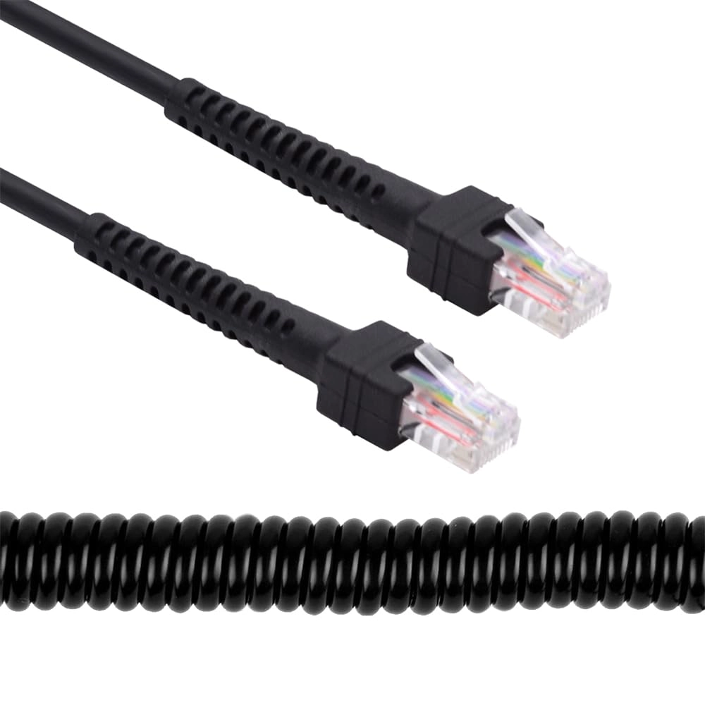NFHK RJ45 Cat6 8P8C UTP Male to Male Stretch Coiled Cable - 100cm