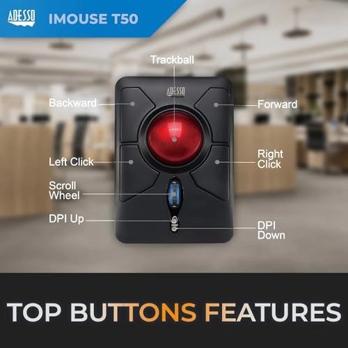 iMouse T50 Trackball Mouse - Wireless