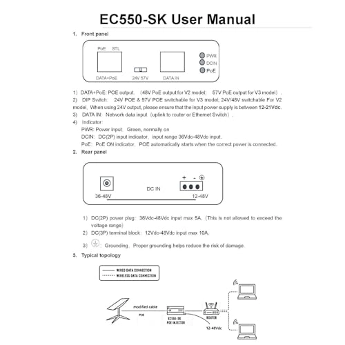 Gigabit PoE Injector - DC12V-51V 150W 1xRJ45 2.5Gb