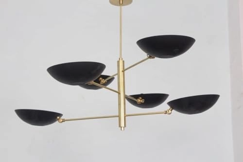 Sputnik Chandelier - 6 Light Raw Brass