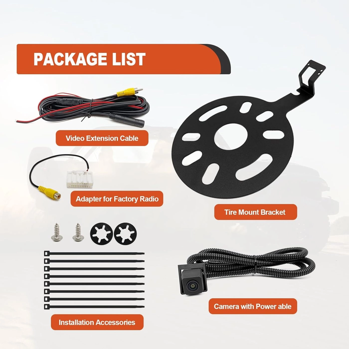 Spare Tire Backup Camera - 972(H) x 504(V) pixels