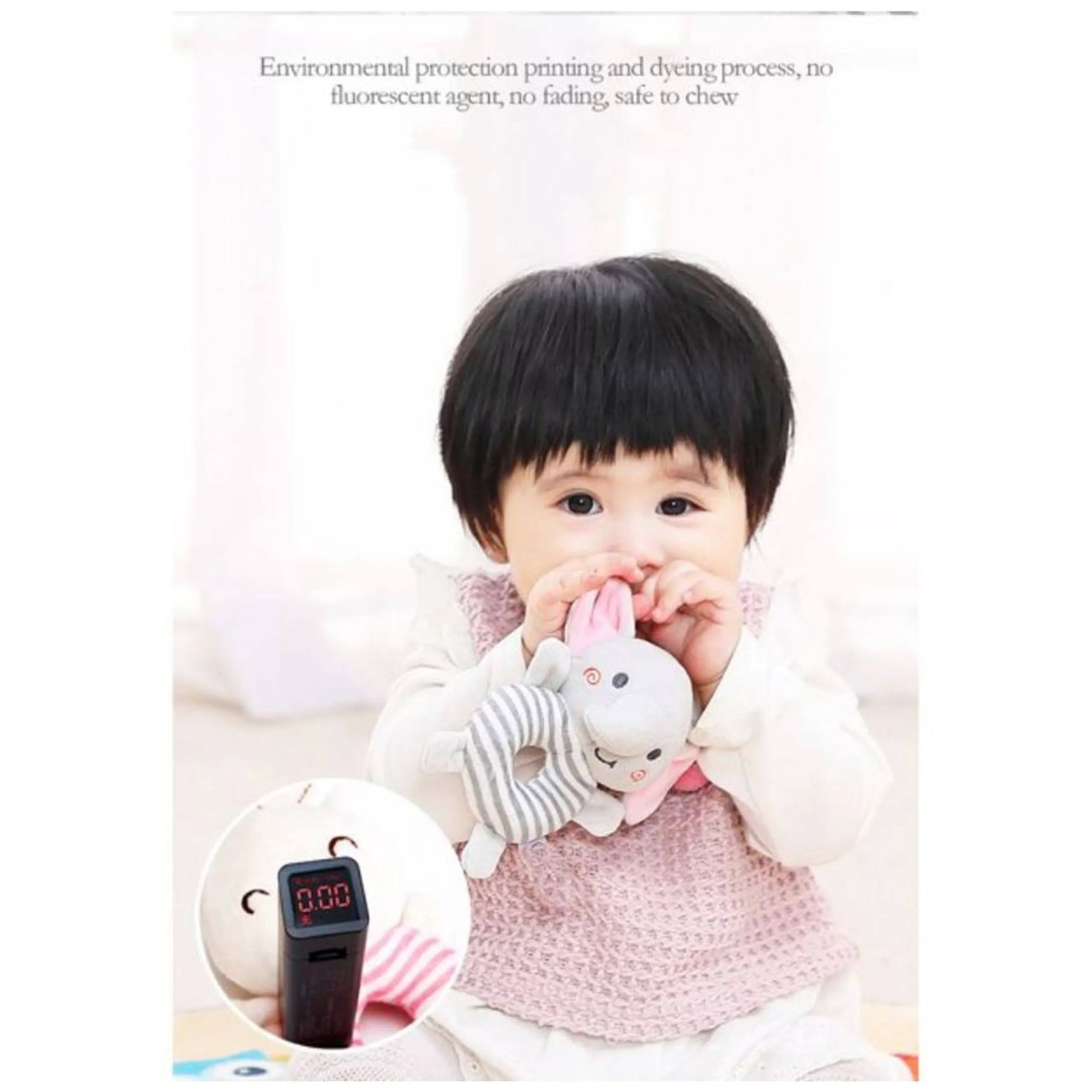 Baby Crib Soft Stuffed Rattle Pacifying Toy - Suitable for 3 months and above soft plush Elephant