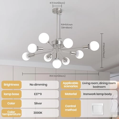 Sputnik Pendant Chandelier - 100cm to 130cm