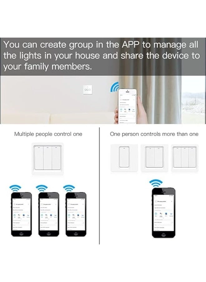 Smart WiFi Switch - 3 GANG Requires Neutral 100-240V AC