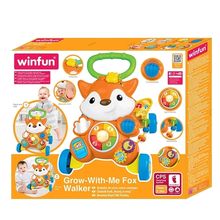 GROW-WITH-ME FOX WALKER - Musical Detachable 5-note piano