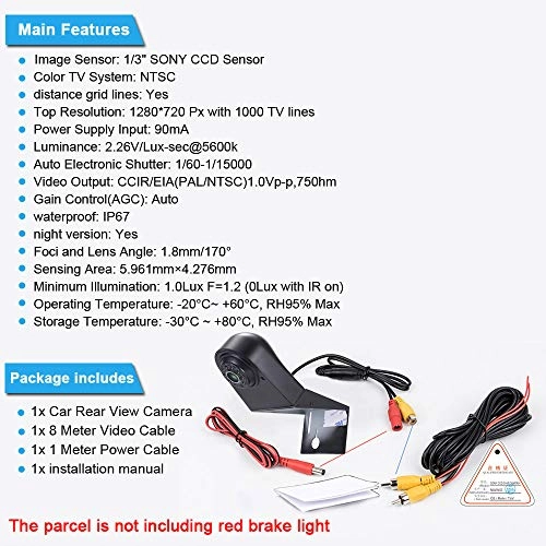 rear view camera - Night vision 1280 x 720 pixels