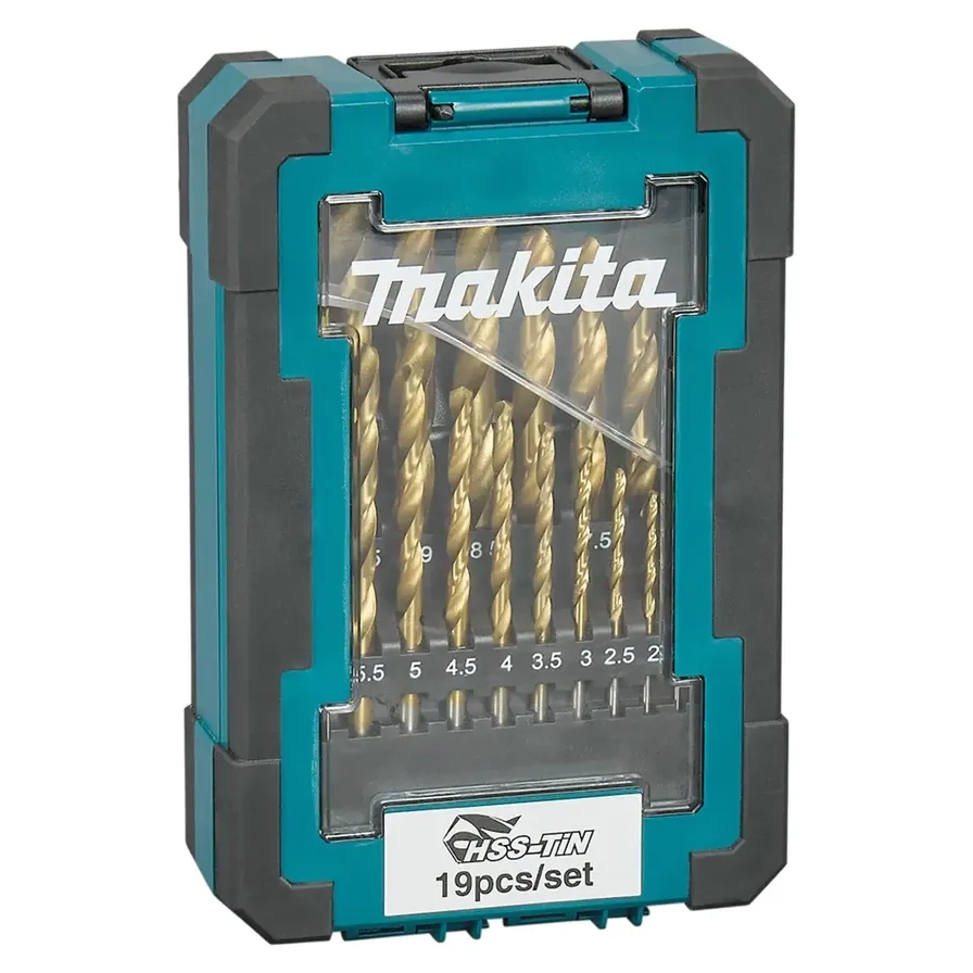 Makita D-72229 - HSS(High-Speed Steel)-TiN(Titanium Nitride) 19 Pc. 0.1-1 cm.