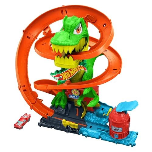 T-Rex Blaze Battle Playset + Die-Cast Firetruck 1:64
