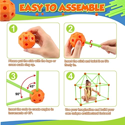 Fort Building Kit - 100 Pcs Glow-in-the-Dark