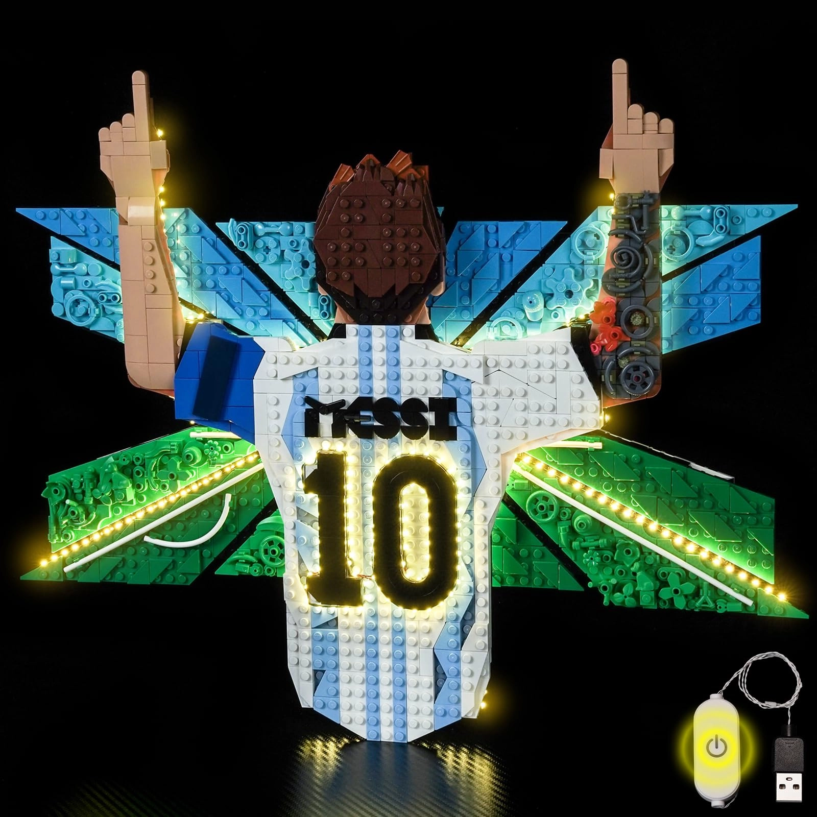 LocoLee Light kit Compatible with Lego Lionel Messi Celebration 43018 - Standard Version LED