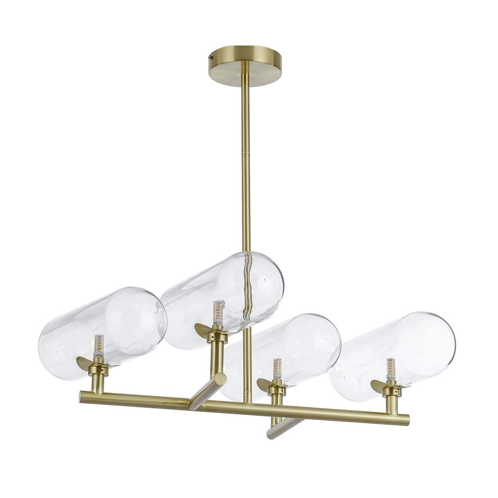 G9 Nordic Handmade Glass Capsule Chandelier - 7 head Gold clear glass