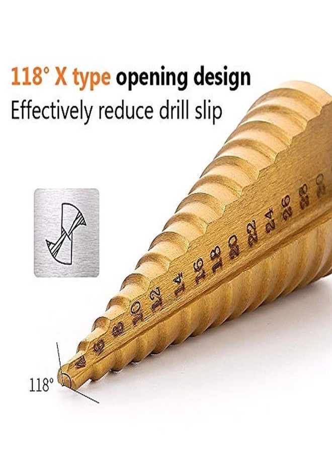 HSS Titanium Step Drill Bits - 3PC 4-12mm 4-20mm 4-32mm