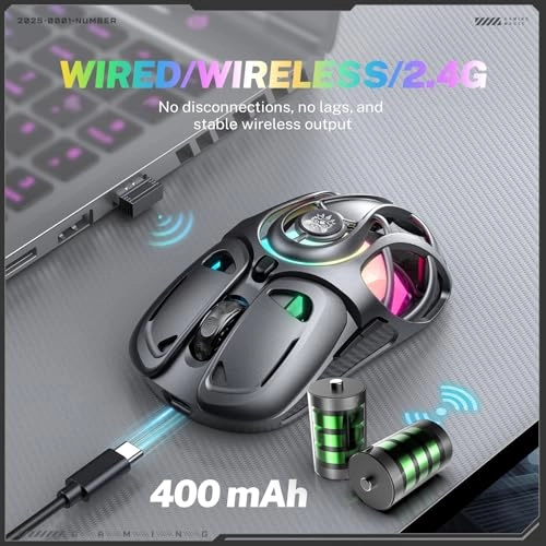 Tri-Mode Wireless Gaming Mouse - 2.4G/Bluetooth/USB-C