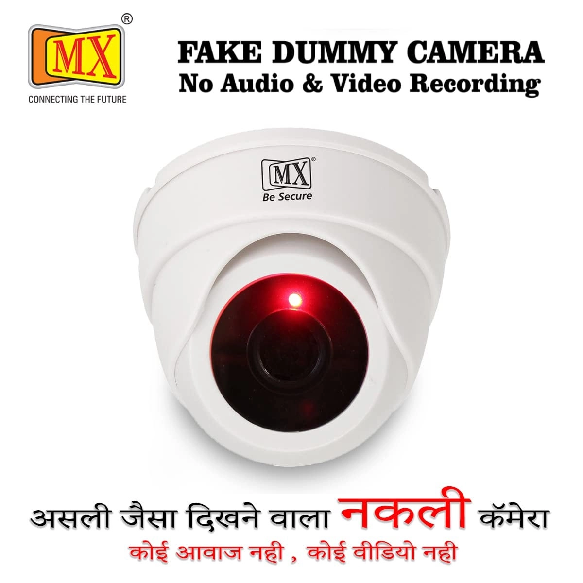 Dummy Security Camera - Wireless Dome Flashing Light