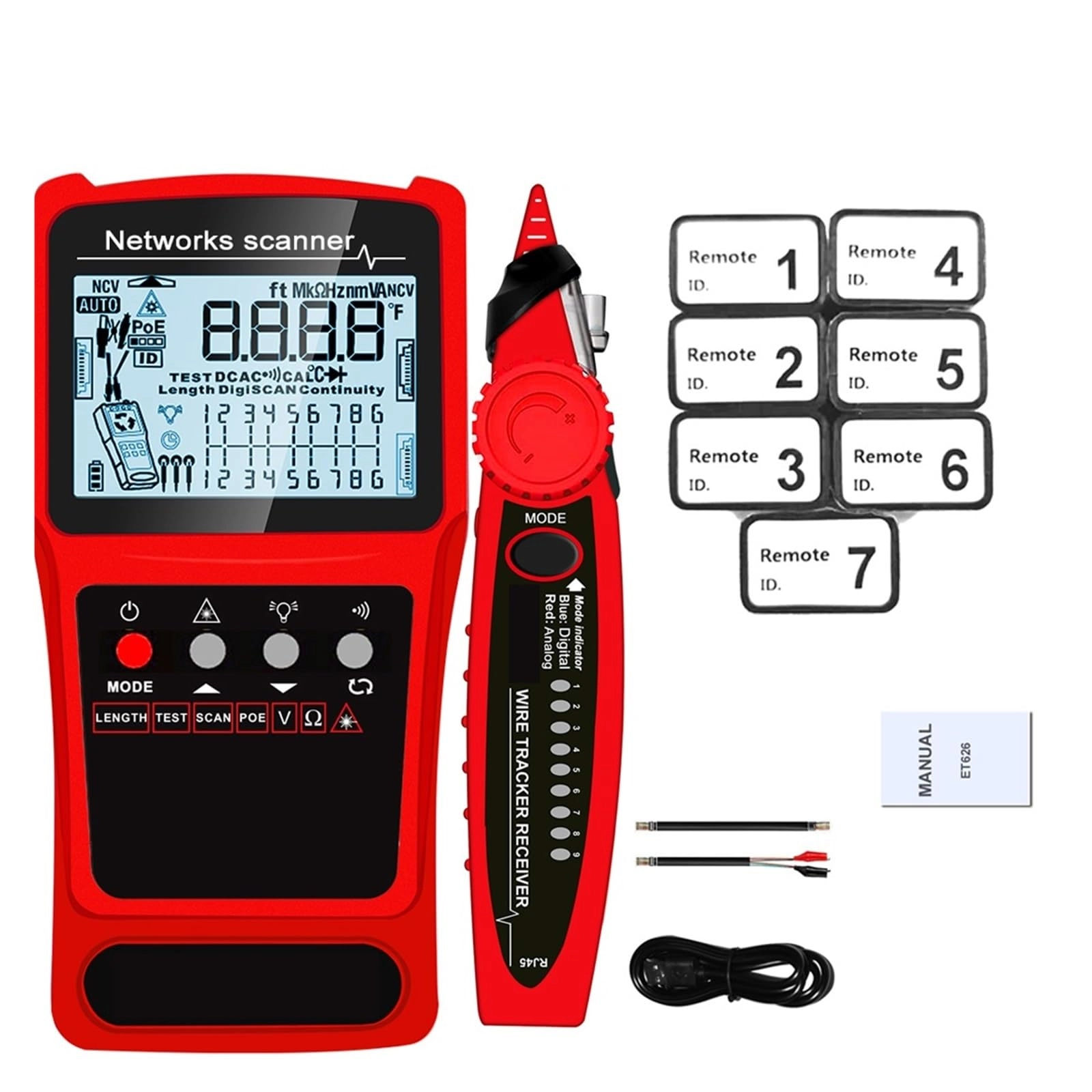 Network Cable Tester - 3in1 Multimeter Visual Fault Locator