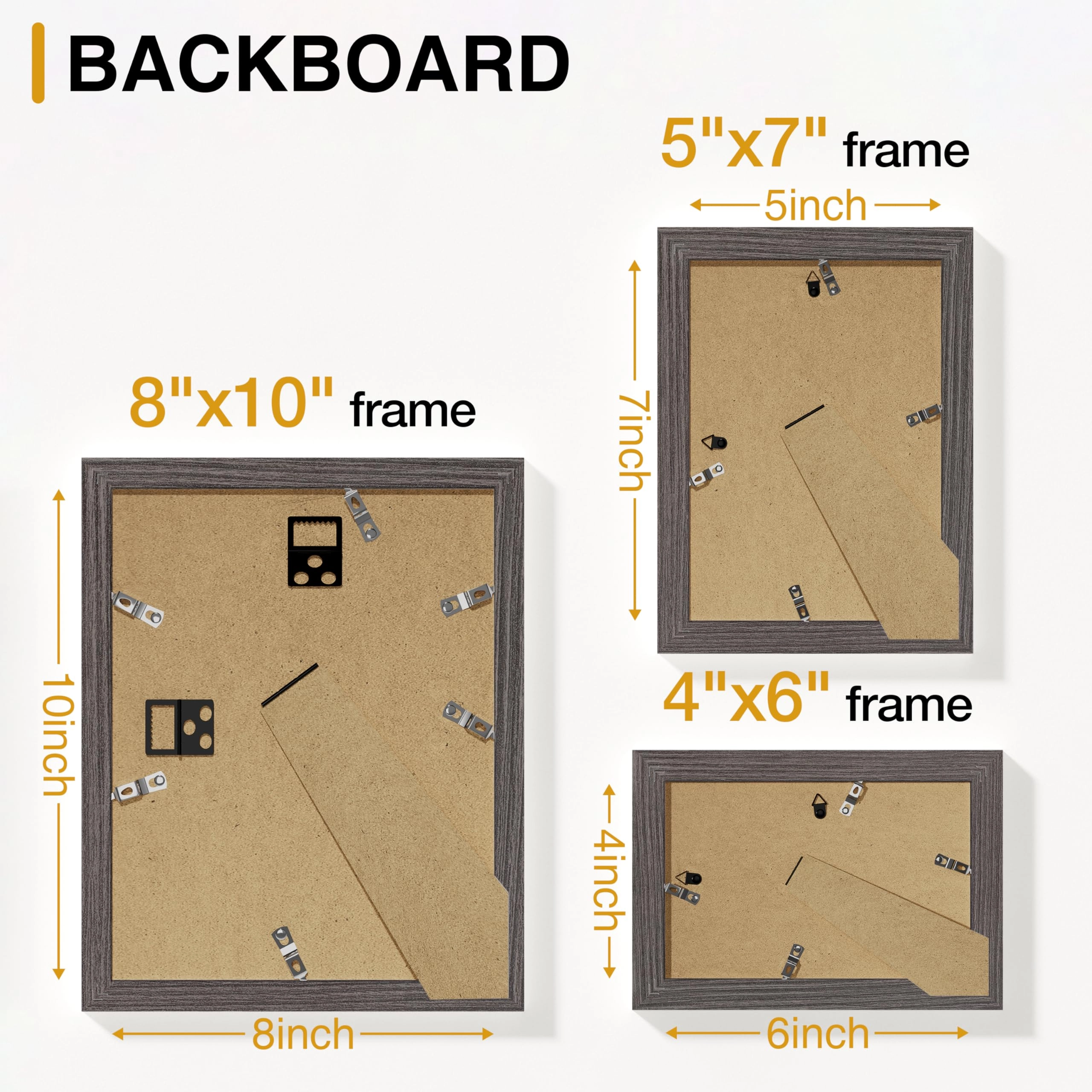 Picture Frames Set - 10 Pack Rustic Grey